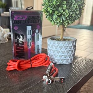 2-in-2 Fast Data Fast Charging Cable - NWT